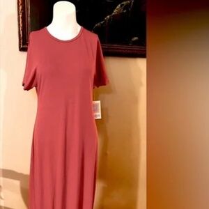 Lularoe Maria XS Coral Midi Dress